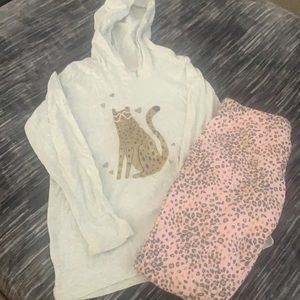 2 piece outfit fleece lined leggings